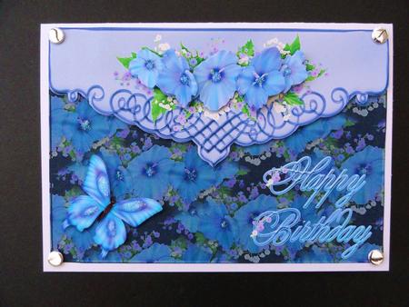 Lavender Floral Scroll Card Topper by Valerie Spowart