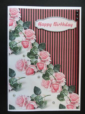 Roses and Stripes Card Topper by Valerie Spowart