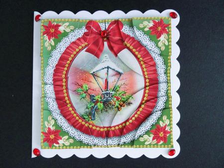 Christmas Lantern Ruffle 5in Quad Round Corner Stacker by Valerie Spowart