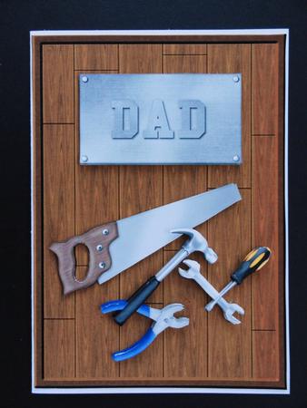 Dads Tools Quick Card with Decoupage by Valerie Spowart