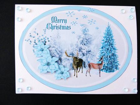 Merry Christmas Reindeer in the Snow by Valerie Spowart