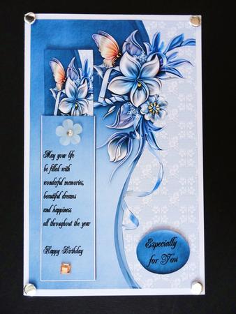 Book Blue Flowers Bookmark by Valerie Spowart
