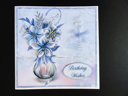Flowers in Silver & Blue 8x8inch Step by Step by Valerie Spowart
