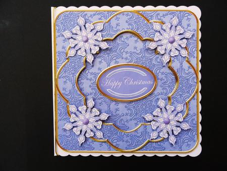 Blue Snowflake Happy Christmas Fancy 8in Decoupage Cf Kit by Valerie Spowart