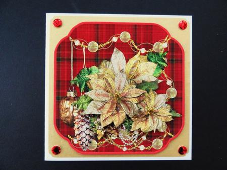 Gold Poinsettias and Baubles by Valerie Spowart