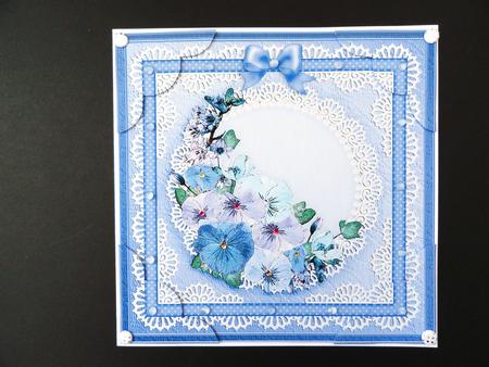 8 x 8 Spring Flowers Scalloped Corner Topper by Valerie Spowart