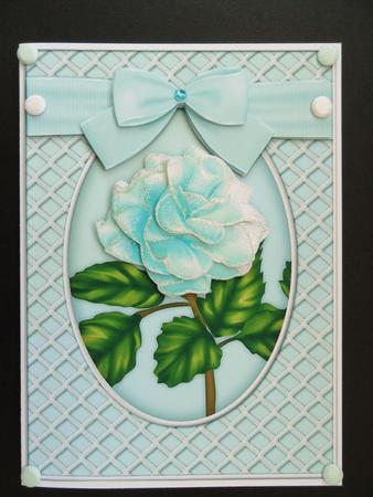 A Delicate Mint Rose Decoupage by Valerie Spowart