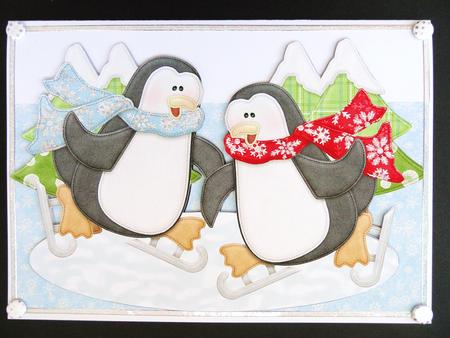 Skating Penguin Friends by Valerie Spowart