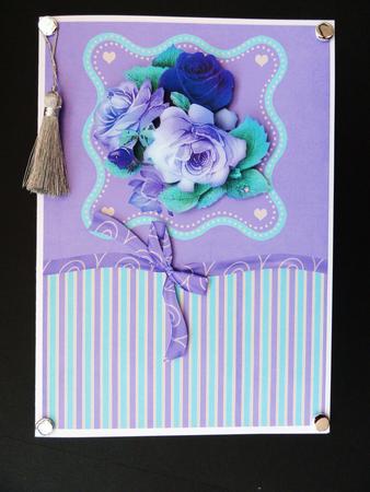 Purple Rose's Card Front by Valerie Spowart