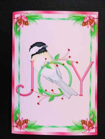 Christmas Chickadee Joy Card by Valerie Spowart