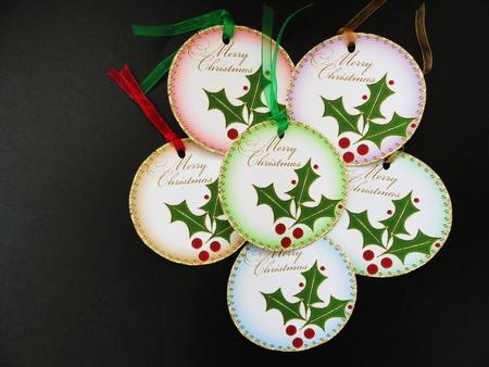 Round Christmas Tags with Holly 1 by Valerie Spowart