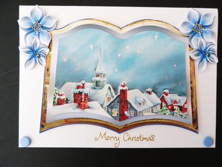 Vintage Christmas Over the Roof Tops by Valerie Spowart