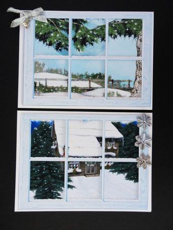 Snow Scene Window Toppers by Valerie Spowart