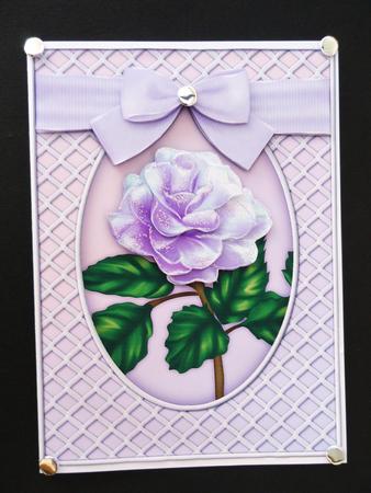 A Delicate Purple Rose Decoupage by Valerie Spowart
