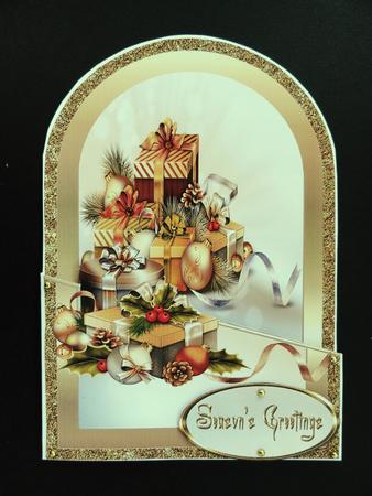 Christmas Cutaway - Gold Parcels by Valerie Spowart