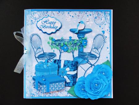 Garden with Gifts and Roses Card Front by Valerie Spowart