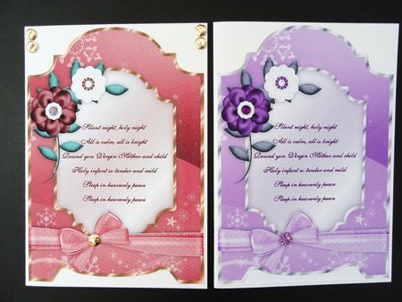 Christmas Floral Quick Screen Cards in Lilac and Red by Valerie Spowart
