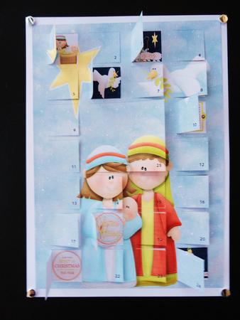 Nativity Advent Calendar or Advent Card Topper A4 by Valerie Spowart