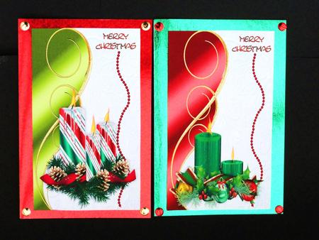 2 x Christmas Candle Toppers by Valerie Spowart