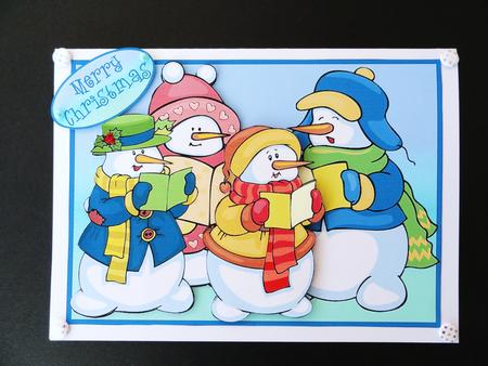 Snowmen Carol Singers 2 by Valerie Spowart