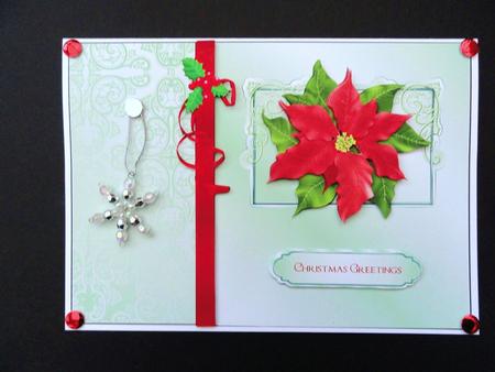 Christmas Poinsettia with Decoupage Quick Card by Valerie Spowart
