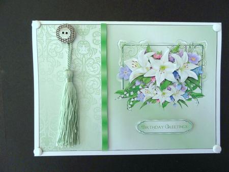 Birthday Lillies with Decoupage Quick Card by Valerie Spowart