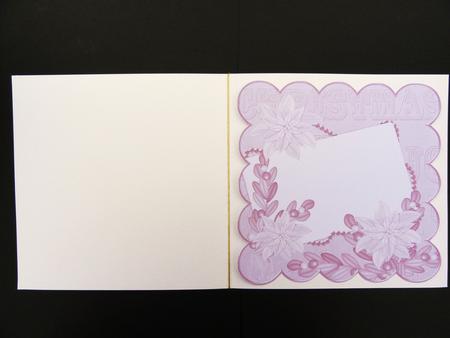 Lilac Poinsettia Edge1 8in Scallop Card Insert Panel Sheet by Valerie Spowart