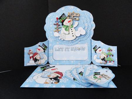 Let It Snow Snowman Christmas Gatefold Card and Envelope Kit by Valerie Spowart