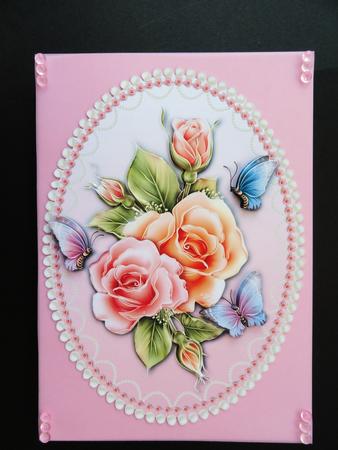 Beautiful Roses in a Pearl Frame by Valerie Spowart