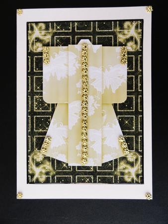 A4 Sparkling Night Kimono Card in Gold by Valerie Spowart