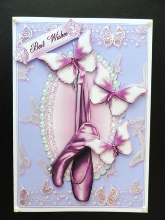 Ballet Shoes and Flutters Card Front by Valerie Spowart