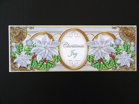 Silver Poinsettia Christmas Joy Large Dl Decoupage Topper by Valerie Spowart
