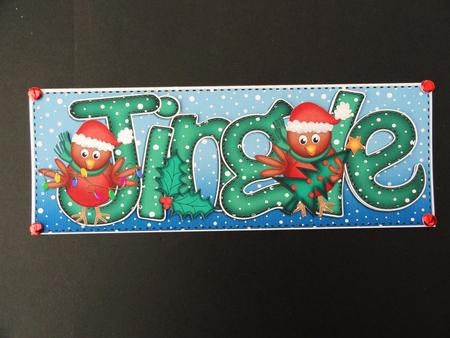 Large Dl Xmas Jingle with Robins Quick Card N 3D Decoupage by Valerie Spowart
