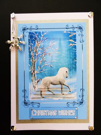 Christmas Horse Scene by Valerie Spowart