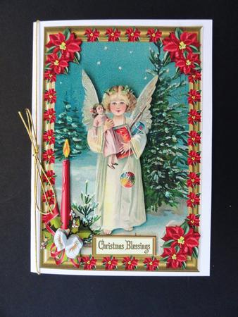 Christmas Peaceful Wishes Decoupage Topper by Valerie Spowart