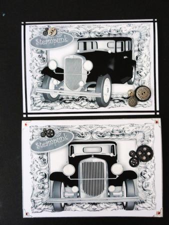 Black Vintage Car Toppers in Steampunk by Valerie Spowart