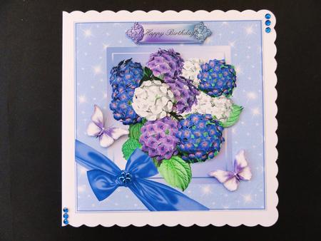 Beautiful Hydrangeas Get Well/birthday Card Topper by Valerie Spowart