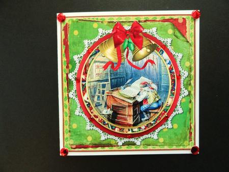 Vintage Santa Checking His List Pyramid by Valerie Spowart