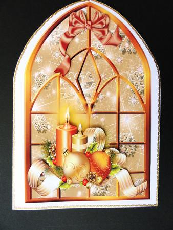 Christmas Window in Gold by Valerie Spowart