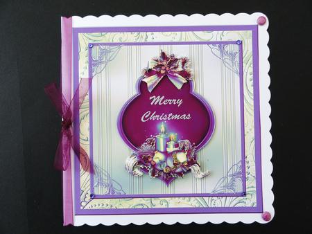 Christmas Decorations in Doubble Frames, Purple by Valerie Spowart