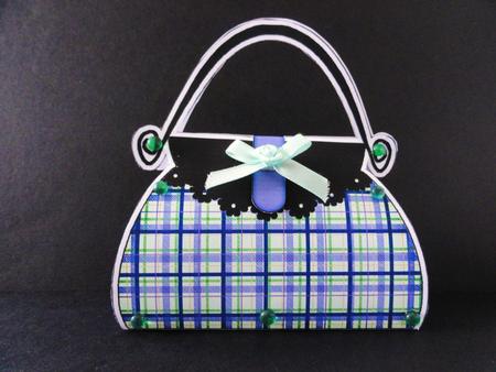 Tartan Handbag Shaped Treat or Favour Box Mini Kit by Valerie Spowart