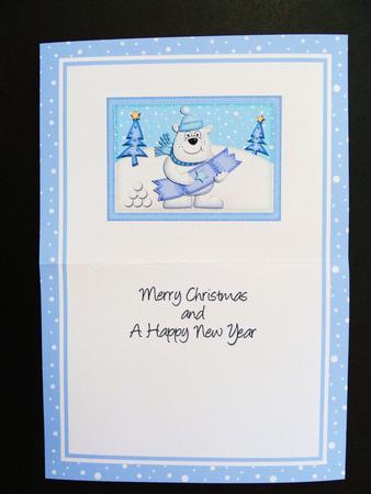 A5 Xmas Ben Polar Bear's Cracker Matching Insert by Valerie Spowart