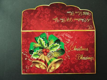Christmas Bells in Red Money/gift Voucher Wallet by Valerie Spowart