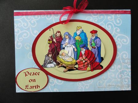 Jesus with Sheppards Nativity Scene by Valerie Spowart