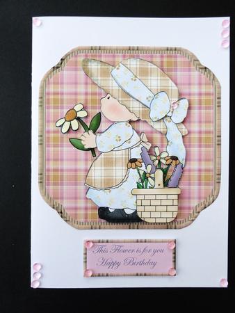 Flower for You Card Front and Decoupage by Valerie Spowart
