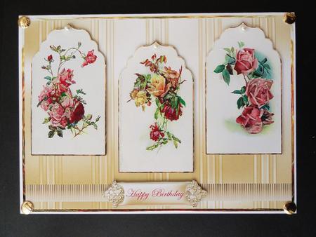 Flower Sprays Card Front with Panel Toppers by Valerie Spowart