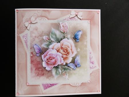 Glowing Roses 8x8 Card Topper by Valerie Spowart