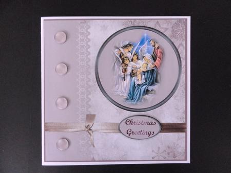 Nativity Scene Square Card Front by Valerie Spowart