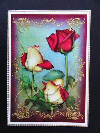 Stunning Roses & Gold Flourish Frame Pyramid by Valerie Spowart