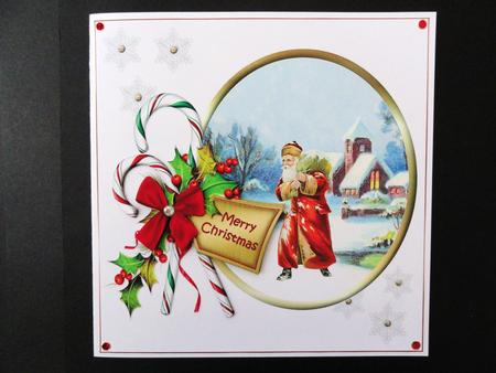 8x8 Vintage Santa and Candy Canes by Valerie Spowart